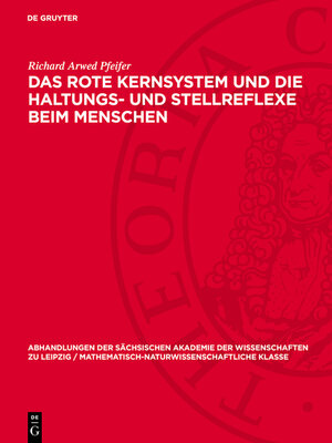 cover image of Das rote Kernsystem und die Haltungs- und Stellreflexe beim Menschen